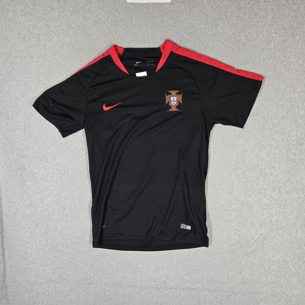 Portugal National Men Jersey L Black Nike Crest Dri-Fit 2016 Training